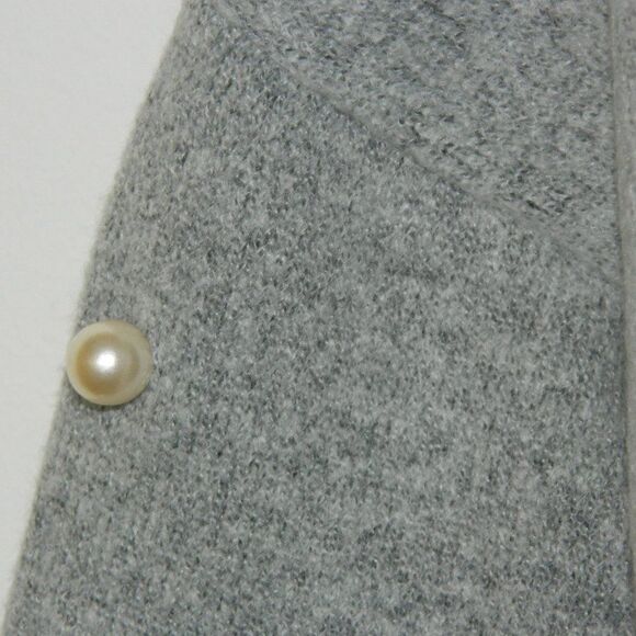 Zara Knits Sweater Grey  Pearls Sleeves Tunic Length Jumper‎ - Picture 5 of 12